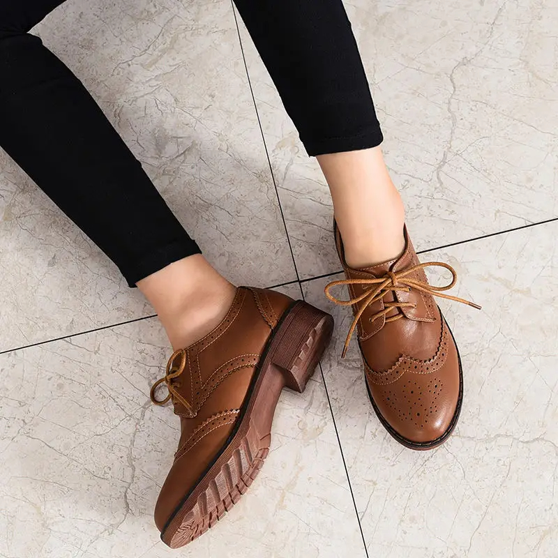 brown oxford shoes women's